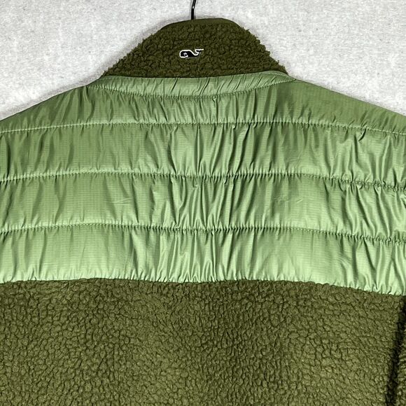 Vineyard Vines Sherpa Jacket Men’s Medium Green Full ZIP Lined - Picture 11 of 11
